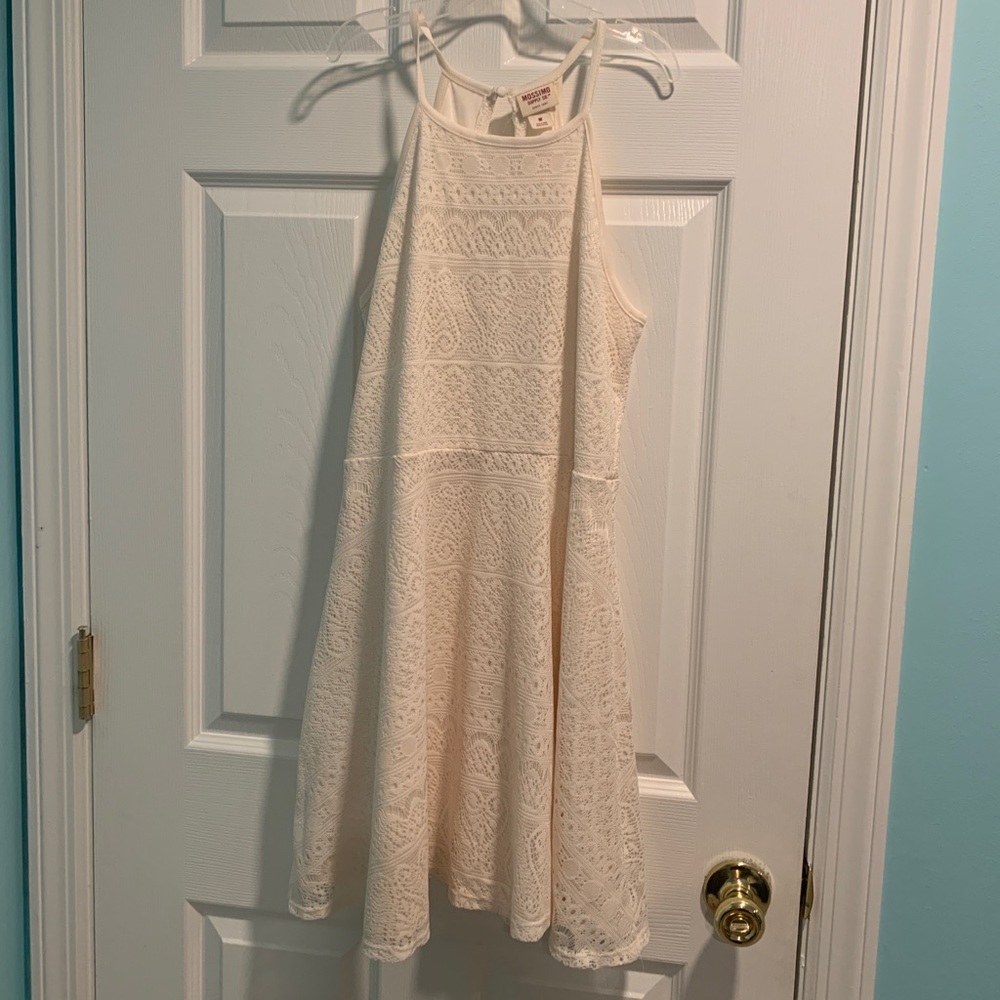 cream crochet dress